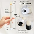 thumbnail image 4 of WYZworks 10" Fluted Ribbed LED Cream Beige Grooved Pillar Candles, Remote & 24h Timer Memory, On/Off Switch - Flameless Dimmable Battery Operated w/Flicker Mode, Home Wedding Decor (6 Pack), 4 of 9