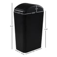 thumbnail image 4 of Bote de Basura Cocina, Cubo de Basura de Plástico con Tapa Abatible, Negro, 14 L, 4 of 4