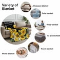thumbnail image 5 of Flannel Fleece Throw Blanket Welcome Home Sunflower Funny Words Lightweight Soft Plush Blankets,Black Yellow Cozy Warm Throw Blanket for Couch Sofa Bed Car Office 40x50in, 5 of 9