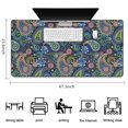 thumbnail image 5 of Long Mouse Pads for Desk,Blue Pioneer Flower and Paisley Pattern Desk Mats on Top Of Desks, Desk Mouse Pad Extra Large with 3mm Non-Slip Base and Stitched Edge for Gaming,Office,Work,Home 47.3"x23.6", 5 of 6