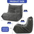 thumbnail image 5 of ModFusion 38" Lazy Floor Sofa Chair with Chenille Fabric, Comfy Sponge Lounge Seat, Grey, 5 of 7