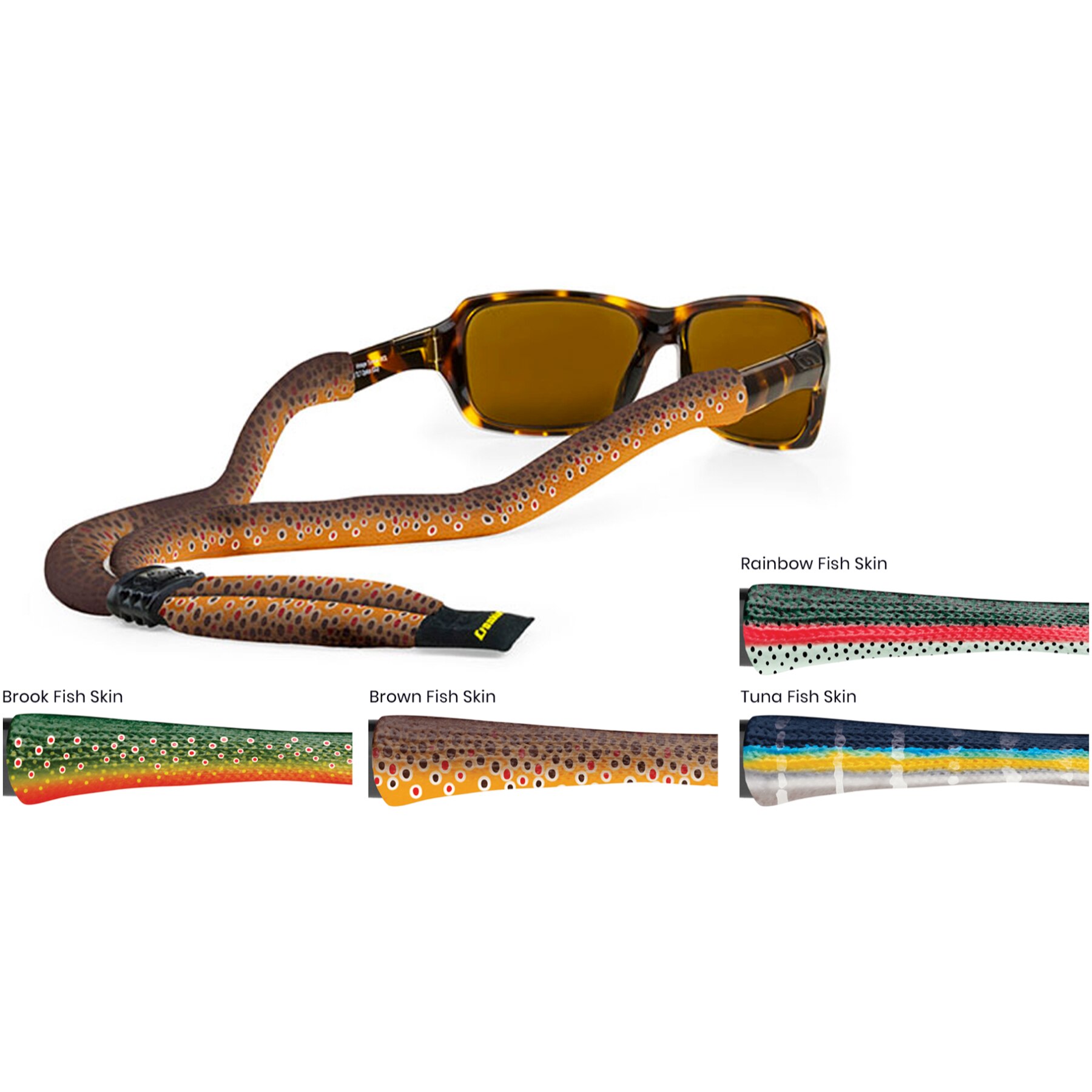 Croakies Suiters Eyewear Retainers Trout Print - Fly Fishing