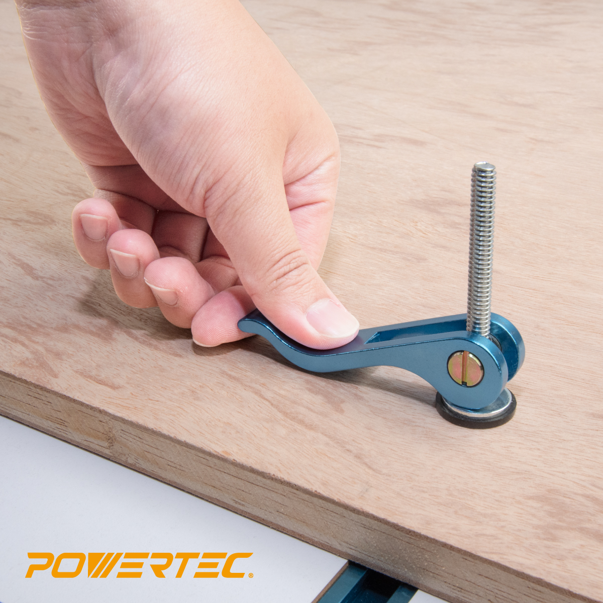 POWERTEC 2PK Aluminum Cam Clamp for Woodworking, 5/16”-18 Threaded Insert (71165)