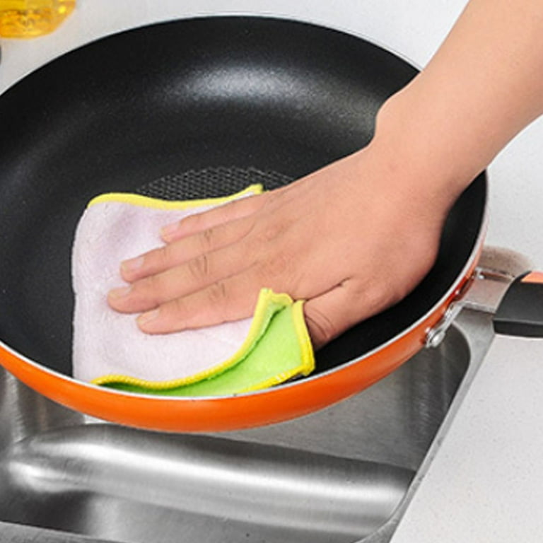 MTAM 2PCS Water-absorbent Microfiber Cleaning Cloth Towel Cleaning Rag  Kitchen Dishwashing Cloth