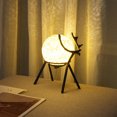 thumbnail image 5 of Christmas Deer Spherical Lamp Rattan Table Lamp Bedside Lamp Bedroom Night Light Birthday Gift Christmas Small Lamp (White), 5 of 6