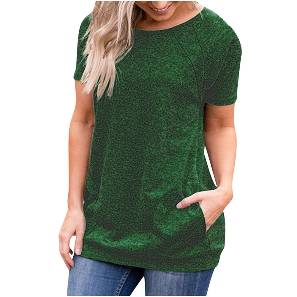 QLEICOM Womens Summer Tops Oversized T-shirts Print Round Neck Short Sleeve  Casual Loose Tunic Tank Tops Women Shirts Blouses Gray XL