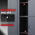 thumbnail image 4 of DNA Motoring 71" Gray/Black Lockable Utility Metal Storage Cabinet w/ 2 Adjustable Shelves, 4 of 7