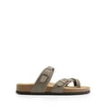 thumbnail image 2 of Women's Cork Footbed Thong Slide Sandals Comfort Flat Sandals for Summer, 2 of 5