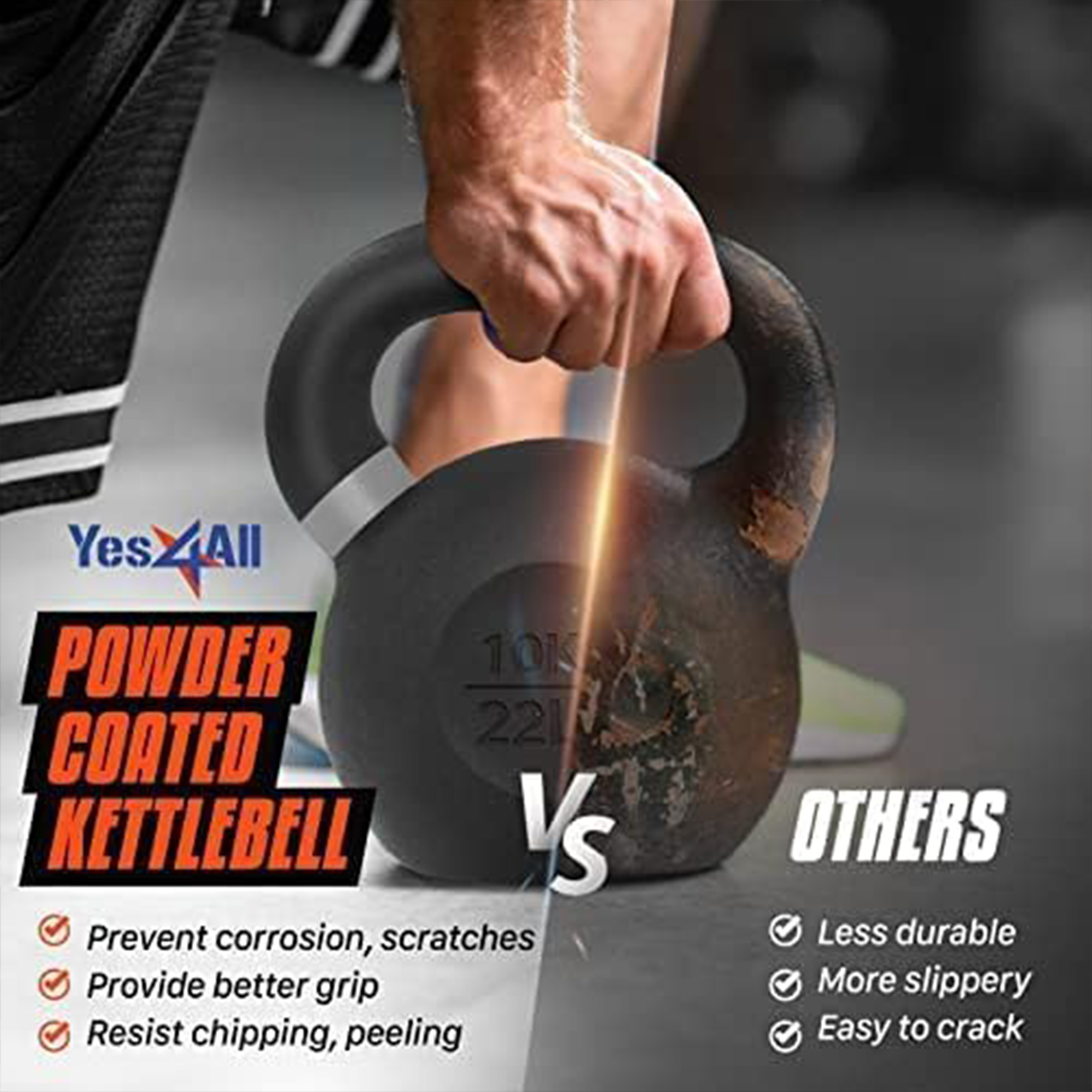 Yes4All 22 lb Cast Iron Kettlebell photo 3