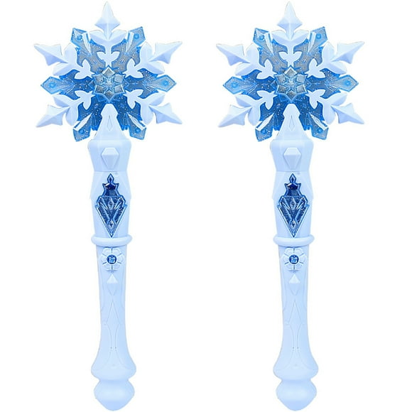 WORGEOUS 2 piezas iluminadas varitas de copo de nieve varita de hadas para la fiesta de cumpleaños de juguete accesorios