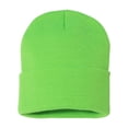 thumbnail image 2 of Bonnet à Revers Solide 12, Taille Unique, Vert Néon, 2 of 2