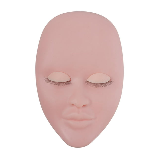 Cabeza de Maniquí de Pestañas, Cabeza de Maniquí de Maquillaje, Modelo de Entrenamiento Realista, Marco de Cabeza Femenina para Accesorios de Peluquer Rosa