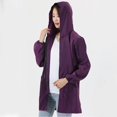 thumbnail image 5 of iHPH7 Waterproof Trench Coat Women Hooded Jacket Women Outdoor Jacket Travel Rain Coats for Women Packable Waterproof Rain Jacket Women Zip Up Jacket Travel Jacket Purple XL, 5 of 9