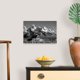 thumbnail image 5 of Cuadro lienzo foto en blanco y negro granero antiguo con montañas nevadas al fondo, paisaje rústico occidental horizontal en tela canvas, 5 of 7