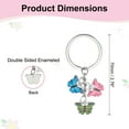 thumbnail image 2 of Uxcell Keychains for Women, Enameled Charm Keychain Car Key Ring Pendant Key Chains, Handbag Decor Pink/Blue/Green, 2 of 6