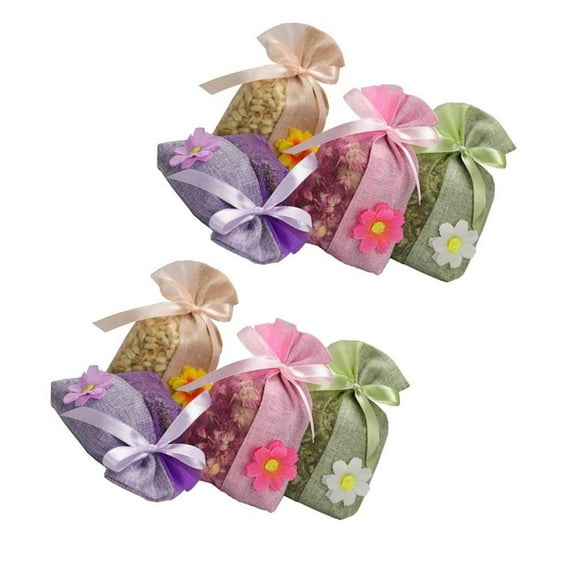 ADDHAT 16Pcs Mini Drawstring Pouch Polyester Cotton for Small Food Use Car Use Sachet Bags