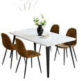thumbnail image 4 of Homy Casa 63 inch Dining Set for 4, Large Table with Upholstered Chairs, 4 of 10