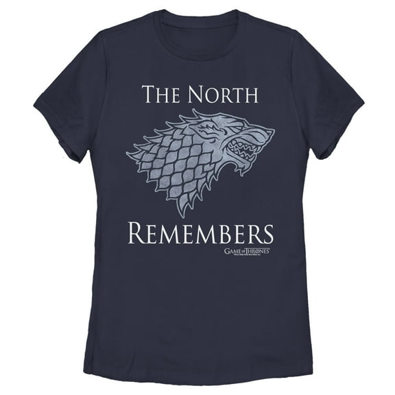 Women's Game of Thrones North Remembers Symbol  Graphic Tee Navy Blue X Large