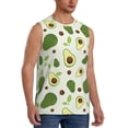 thumbnail image 2 of Bixox Men's Green Avocado Printed Shirt Sleeveless Fitness Tank Top-Large, 2 of 5
