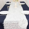 thumbnail image 6 of Efavormart 12"x108" White Fringe Shag Polyester Table Runner, 6 of 11