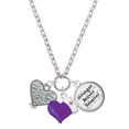 thumbnail image 1 of Delight Jewelry Antiqued Alligator Print Heart - Purple Heart Nurse Strong Zoe Necklace, 1 of 4