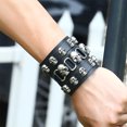 thumbnail image 3 of Studded Bracelet, Spiked Studded Bangle Unisex 2pcs PU Leather Rivets Bracelet Cuff  for Men for Party, 3 of 7