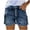 Dark Blue, variant on AILIYIL Women High Waisted Skinny Pocket Denim Button Stretch Pants Short Jeans (Dark Blue,L)