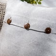thumbnail image 3 of Phantoscope Farmhouse Triple Button Linen Decorative Throw Pillow, Light Gray, 18" x 18", 2 Pack, 3 of 9