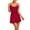 Wine, variant on Levmjia Women's Chiffon Nightgown Spaghetti Strap Dress Ruffle Trim Open Back Loose Fit Sleep Shirt Loungewear for Spring Summer