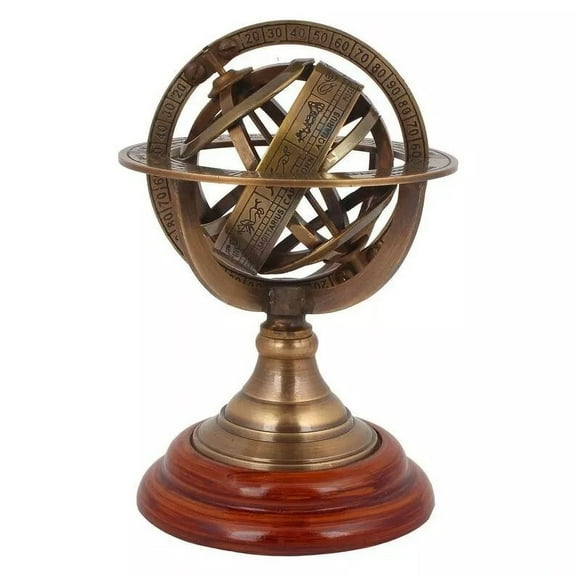 Nautical Brass Armillary Astrolabe Sphere Celestial Tabletop Armillary Antique Vintage Desktop Armillary