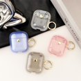 thumbnail image 7 of SaniMore for Airpods 2nd/1st Generation Case with Keychain & Buckle Ring Holder Soft Elastic Silicone Magnetic Shell Transparent Anti-yellow Shockproof Wireless Charging, Clear, 7 of 7