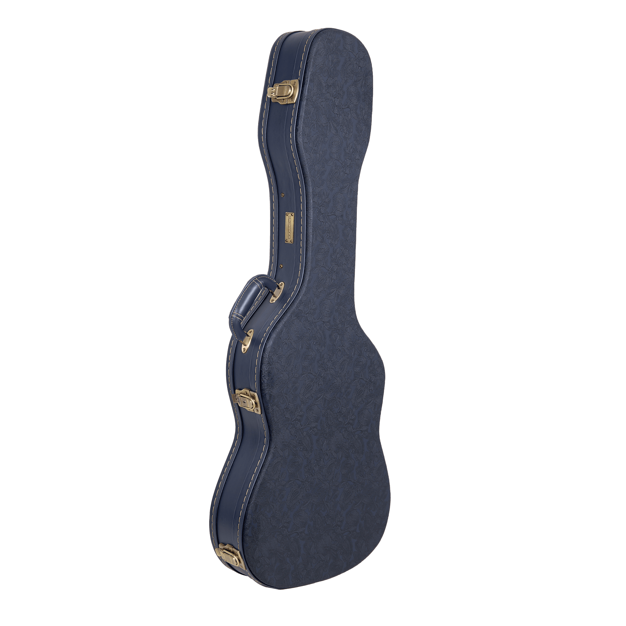Crossrock Relief Series - Premium Wooden Case for Telecaster and Stratocaster Style Electric Guitars, featuring a Highly Textured Surface and Mink Imitation Fleece Interior - Ocean Blue