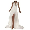thumbnail image 1 of MesaSe Robe de Mariée pour Femme en Dentelle à Col en V Robe de Soirée Robe de Mariée Plage Mariage, 1 of 3