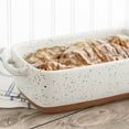 thumbnail image 3 of Denmark Tools for Cooks 1.7 Quart Speckled White Loaf Pan Bread Baking Dish with Handles, 3 of 4