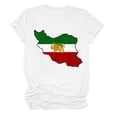 thumbnail image 4 of Camiseta de Manga Corta Impresa de Cuello Alto para las Mujeres, Tops de Cuello Redondo para las Mujeres Mezcla de Poliéster de Spandex de Uso Diario Casual, 4 of 5