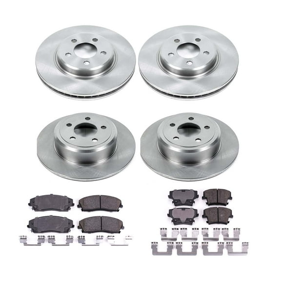 Ultimate Brakes Front and Rear Ceramic Brake Pad and Rotor Kit with Hardware WM81227