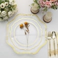 thumbnail image 2 of Efavormart 6 Pack | 13" Clear / Gold Baroque Scalloped Acrylic Plastic Charger Plates, Hexagon Charger Plates, 2 of 11
