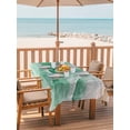 thumbnail image 2 of Outdoor Tablecloth with Umbrella Hole for Patio/Picnic/Party/Camping, Teal Waves Abstract Waterproof Table Cloth Rectangle Table Cover Washable, Boho Summer Beach Coastal Ocean Beach (54"x 80"), 2 of 9