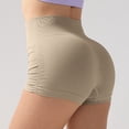 thumbnail image 2 of vigerkar Women Impact Booty Shorts Low Rise Hidden Scrunch Lifting Seamless Workout Gym Running Biker Hot Shorts (Khaki, S), 2 of 3