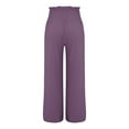 thumbnail image 6 of Jxximdong Pants for Women Women Summer High Waisted Cotton Linen Palazzo Pants Wide Leg Long Pant Trousers With Pocket Purple XXXL Trousers, 6 of 6
