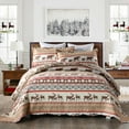 thumbnail image 1 of MarCielo 3 Piece Christmas Quilt Set Rustic Lodge Deer Quilt Quilted Bedspread Printed Quilt Bedding Throw Blanket Coverlet Lightweight Bedspread King Size BY008, 1 of 5