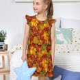 thumbnail image 4 of Fotbe Vintage maple leaf autumn Vestido de Dormir para Niñas de 3 a 10 Años, Mangas Cortas, Estilo Princesa, Pijama Camisón con Mangas Voladas-Medium, 4 of 6
