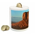 thumbnail image 2 of Canyon Piggy Bank, Panorama of Popular American Grand Canyon by Process of Long Erosion and Wind Theme, Ceramic Coin Bank Money Box for Cash Saving, 3.6" X 3.2", Blue Orange, by Ambesonne, 2 of 4