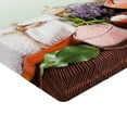 thumbnail image 2 of Ambesonne Spa Themed Fitted Sheet, Flowers Stones Picture, Queen Size, White Brown Green, 2 of 3