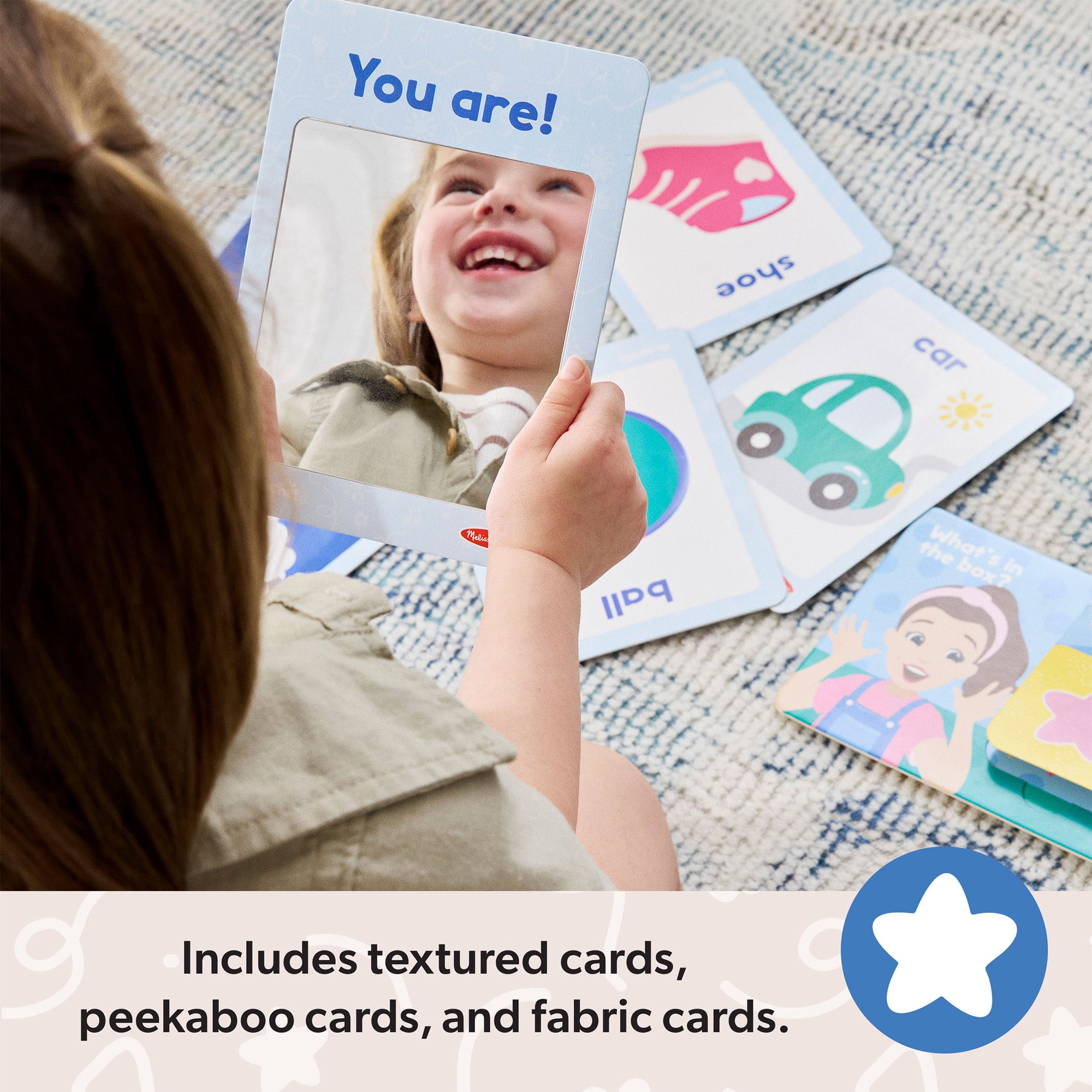 Melissa & Doug® Ms. Rachel™ First Words Textured Sensory Flashcards Preschool Learning Toy for Boys, Girls - FSC Certified