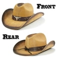 thumbnail image 3 of Sombrero vaquero FLUFFY SENSE. Straw Cattleman Crease para mujer/hombre, 3 of 6