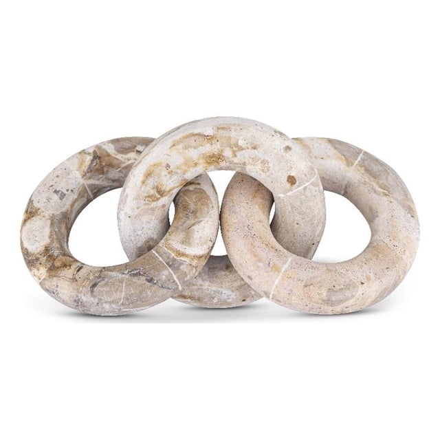 Meridian Furniture Rings Beige Marble Decorative Chain Links