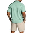 thumbnail image 4 of LWavelet Men's Breathable Mesh Button Down Shirt and Drawstring Shorts Set Casual Summer Outfit Light Green XL, 4 of 6