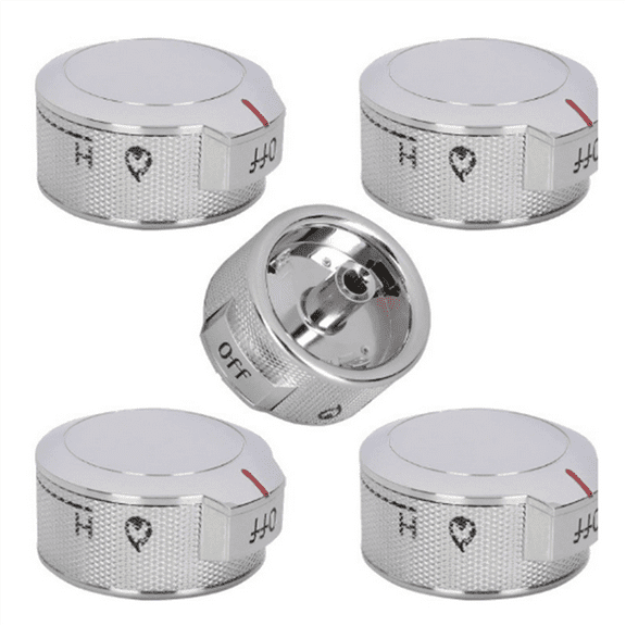 W11030413 Stove Control Knob for Stove Knobs, W11030413 Knob Replacement Knob,5 x Cooktop knobs,Silver