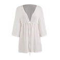 thumbnail image 1 of Salida de Playa Ocean Pacific para Mujer, Escote V Profundo Blanco Talla M, 1 of 4